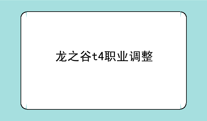 龙之谷t4职业调整