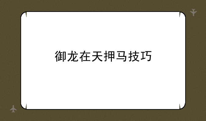 御龙在天押马技巧