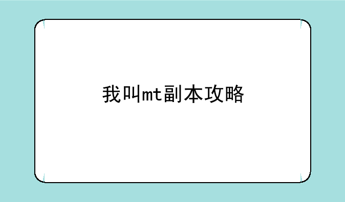 我叫mt副本攻略