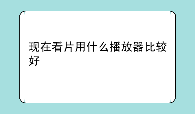 现在看片用什么播放器比较好