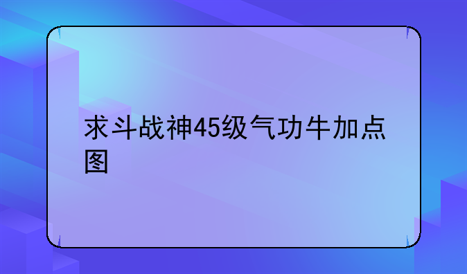 求斗战神45级气功牛加点图