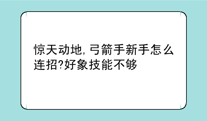 惊天动地,弓箭手新手怎么连招?好象技能不够
