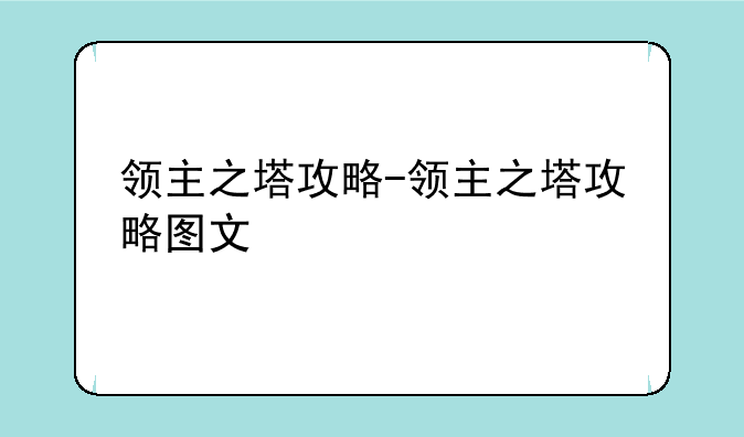 领主之塔攻略-领主之塔攻略图文