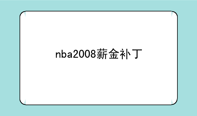 nba2008薪金补丁